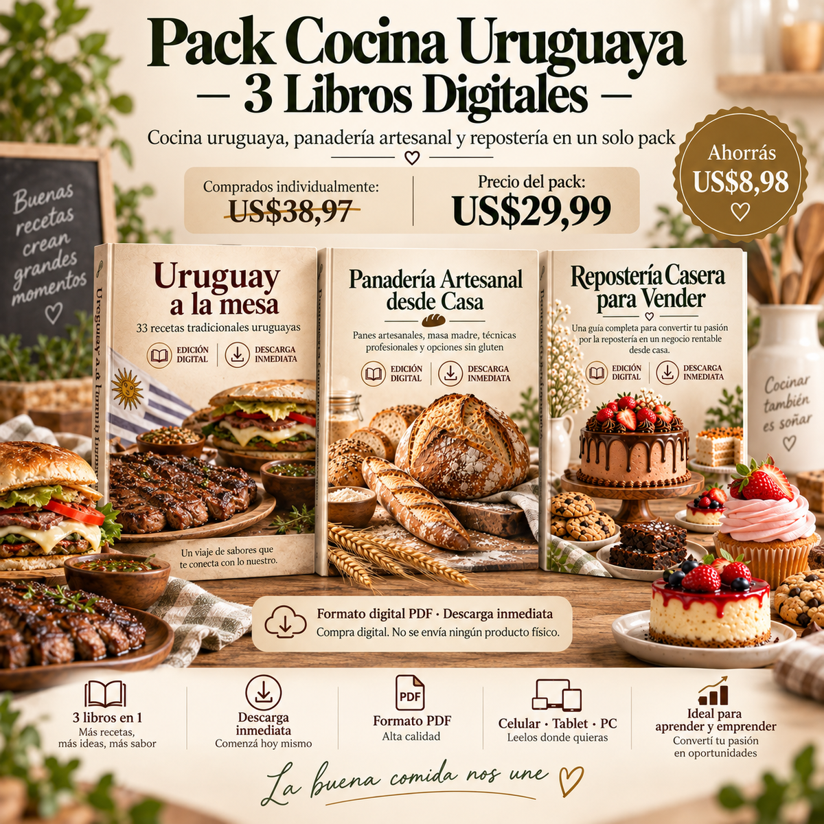 Pack Cocina Uruguaya – 3 Libros Digitales
