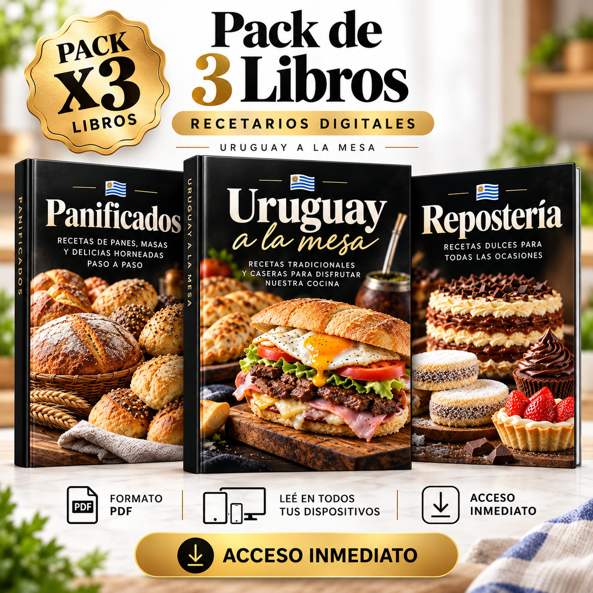 Pack Cocina Uruguaya – 3 Libros Digitales